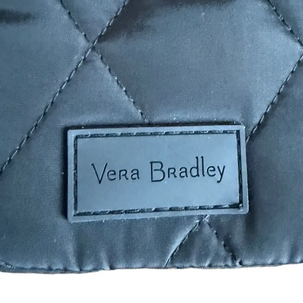 Vera Bradley Quilted Black Small Quilted ID Holder Cell Phone Crossbody